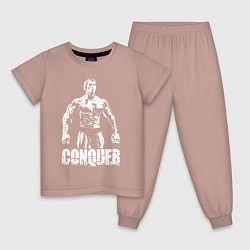 Пижама хлопковая детская Arnold conquer, цвет: пыльно-розовый