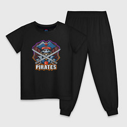 Пижама хлопковая детская Pirates team, цвет: черный