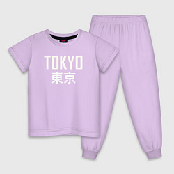 Пижама хлопковая детская Japan - Tokyo, цвет: лаванда