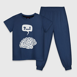 Пижама хлопковая детская Штурм мозга, цвет: тёмно-синий