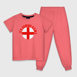 Пижама хлопковая детская Coming home England, цвет: коралловый