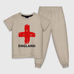 Пижама хлопковая детская England flag, цвет: миндальный