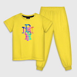 Пижама хлопковая детская Bring Me The Horizon emblem, цвет: желтый