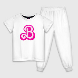 Пижама хлопковая детская Б - значит Барби, цвет: белый