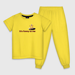Пижама хлопковая детская Это смешно, цвет: желтый