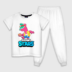 Пижама хлопковая детская Doug brawl stars, цвет: белый