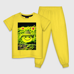 Пижама хлопковая детская Утреннее настроение, цвет: желтый