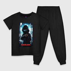 Пижама хлопковая детская Roblox hacker, цвет: черный