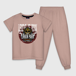 Пижама хлопковая детская Linkin Park рок легенда, цвет: пыльно-розовый