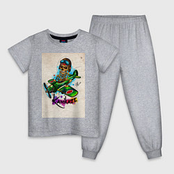Пижама хлопковая детская Kamikaze, цвет: меланж