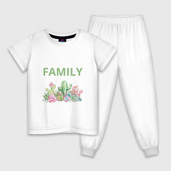 Пижама хлопковая детская Колючая семейка, цвет: белый