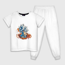 Пижама хлопковая детская Goku, цвет: белый