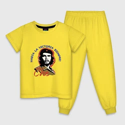 Пижама хлопковая детская Че Гевара - всегда вперёд к победе!, цвет: желтый
