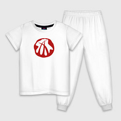 Пижама хлопковая детская Извне - символ, цвет: белый