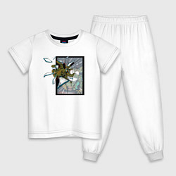 Пижама хлопковая детская Спрингтрап ломает стекло, цвет: белый
