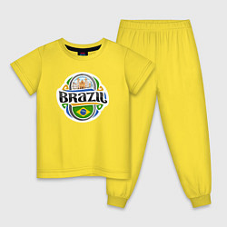 Пижама хлопковая детская Brazil adventure, цвет: желтый