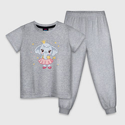 Пижама хлопковая детская Elephant princess, цвет: меланж