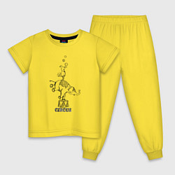 Пижама хлопковая детская Циркачи, цвет: желтый
