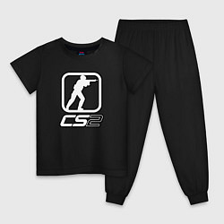 Пижама хлопковая детская CS2 logo, цвет: черный
