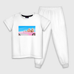 Пижама хлопковая детская Барби 2023, цвет: белый