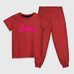 Пижама хлопковая детская Ребенок Барби, цвет: красный