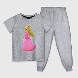 Пижама хлопковая детская Принцесса Пич, цвет: меланж