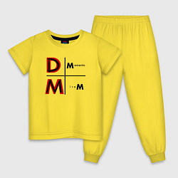 Пижама хлопковая детская Depeche Mode - Memento Mori Logo, цвет: желтый