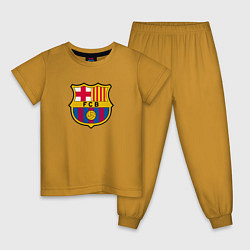 Пижама хлопковая детская Barcelona fc sport, цвет: горчичный