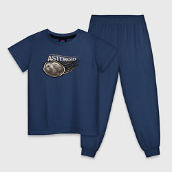 Пижама хлопковая детская Asteroid, цвет: тёмно-синий