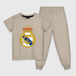 Пижама хлопковая детская Real madrid fc sport, цвет: миндальный