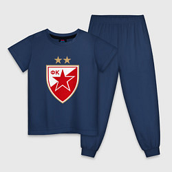Пижама хлопковая детская Црвена звезда сербия, цвет: тёмно-синий