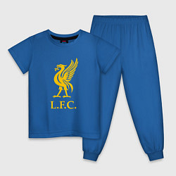 Пижама хлопковая детская Liverpool sport fc, цвет: синий