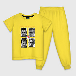 Пижама хлопковая детская Depeche Mode - 101 For The Masses tour, цвет: желтый