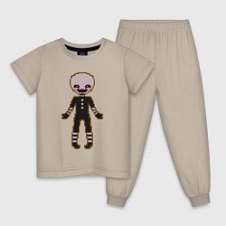 Пижама хлопковая детская Марионетка пиксельная, цвет: миндальный