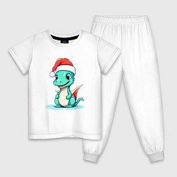 Пижама хлопковая детская Милый дракончик 2024, цвет: белый
