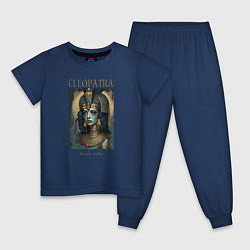 Пижама хлопковая детская Клеопатра царица Египта, цвет: тёмно-синий