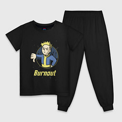 Пижама хлопковая детская Burnout - vault boy, цвет: черный