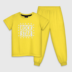 Пижама хлопковая детская Star rock, цвет: желтый