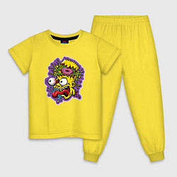 Пижама хлопковая детская Insane bart simpson, цвет: желтый