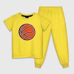 Пижама хлопковая детская Оранжевый мяч, цвет: желтый