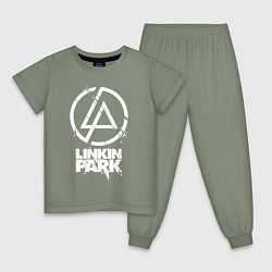 Пижама хлопковая детская Linkin Park - white, цвет: авокадо