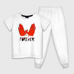 Пижама хлопковая детская Wu forever, цвет: белый