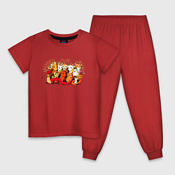 Пижама хлопковая детская Дракон и Ко, цвет: красный