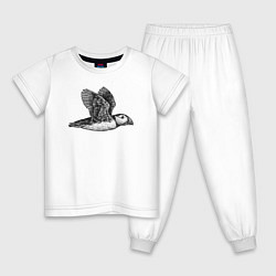 Пижама хлопковая детская Тупик летит, цвет: белый