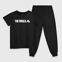 Пижама хлопковая детская The finals logo, цвет: черный