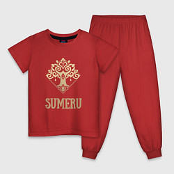 Пижама хлопковая детская Сумеру из Геншин Импакт, цвет: красный