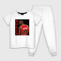 Пижама хлопковая детская Bulls Jordan, цвет: белый