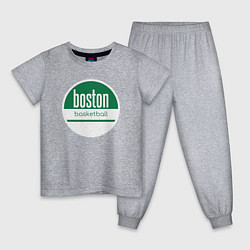 Пижама хлопковая детская Boston basket, цвет: меланж