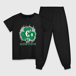 Пижама хлопковая детская Boston Celtics style, цвет: черный