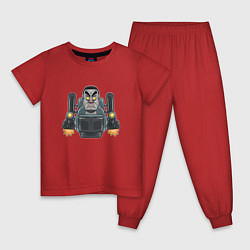 Пижама хлопковая детская G-Man skibidi toilet, цвет: красный